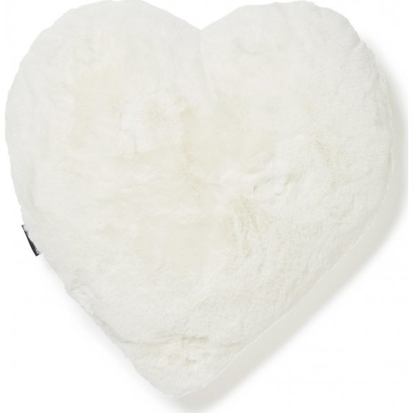 Fluffy hjrtformad prydnadskudde Ivory - 45 x 45 cm