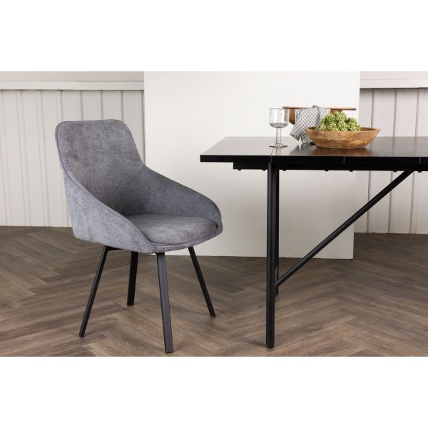 Chaise de salle à manger Rosie - Gris/noir Chaise de salle à manger Rosie - Gris/noir