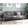 Country 3-sits soffa - Gr (tyg) / Svarta ben + Mbeltassar