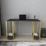 Academy skrivbord 125,2 x 60 cm - Guld/mrkgr