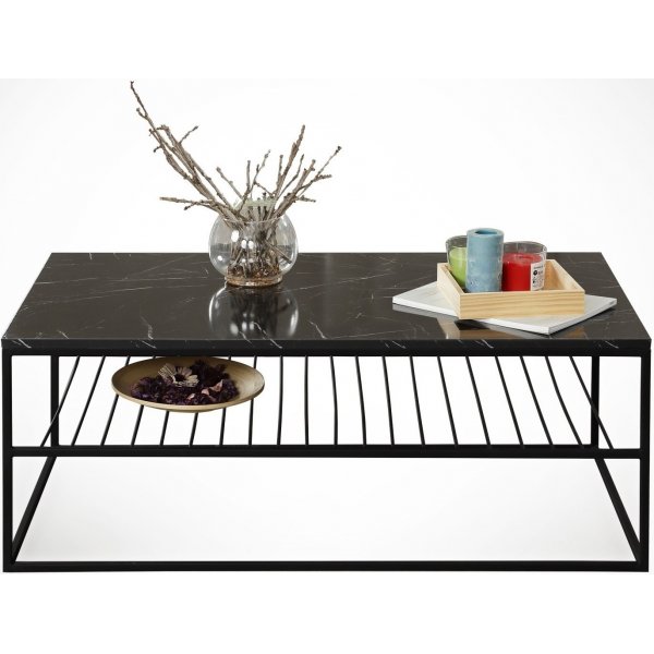 Table basse Etna Noir/blanc - 95 x 55 cm