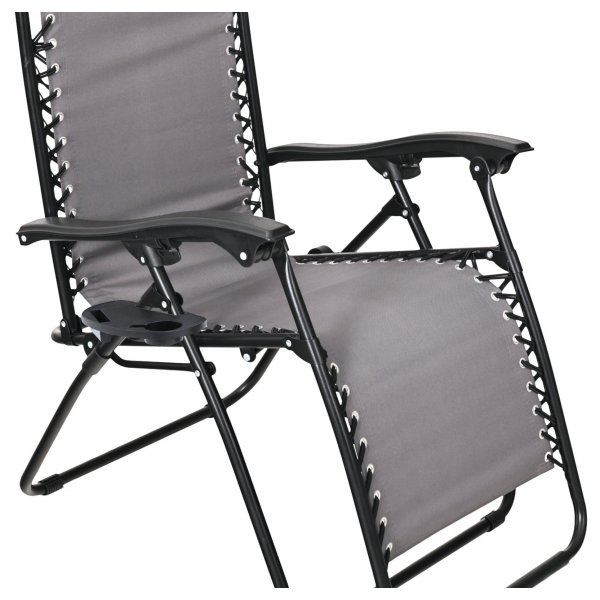 Amalia solstol med dryckeshllare - Baden Baden Gr / Svart