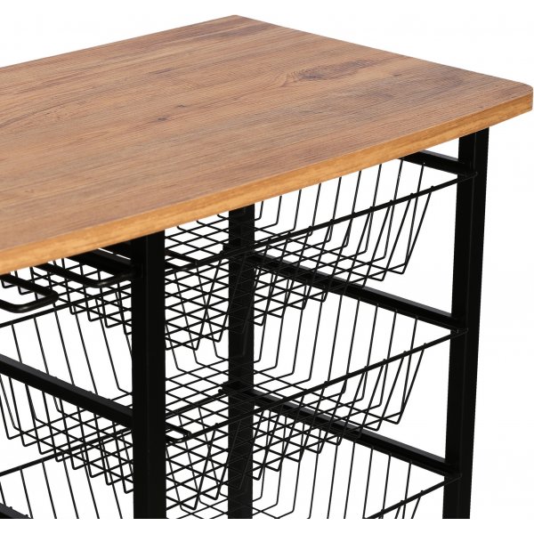 Etagère de cuisine Laney - Pin/noir Etagère de cuisine Laney - Pin/noir