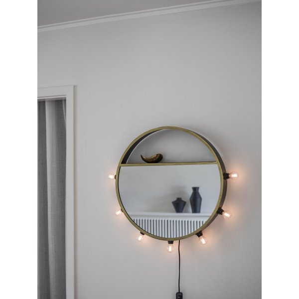 Bea spiegellamp - Zwart/goud - 45 cm