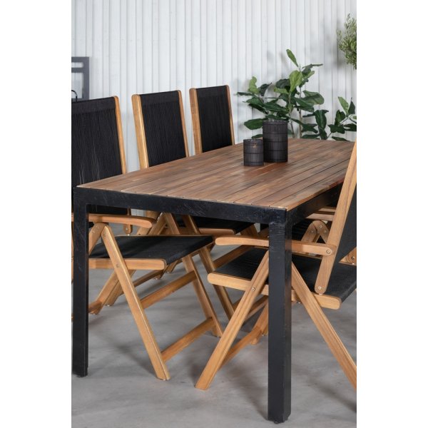 Bois utematgrupp med 6 st Little John stolar - Svart/Natur Bois utematgrupp med 6 st Little John stolar - Svart/Natur