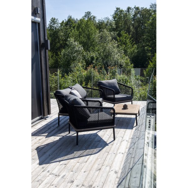 Groupe de salon Andorra - Noir/acacia Groupe de salon Andorra - Noir/acacia