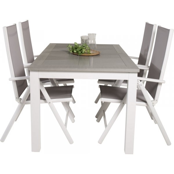 Albany utematgrupp med 4 st Break stolar - Gr/Vit