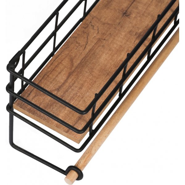 Gwen wandplank - Eiken/zwart Gwen wandplank - Eiken/zwart