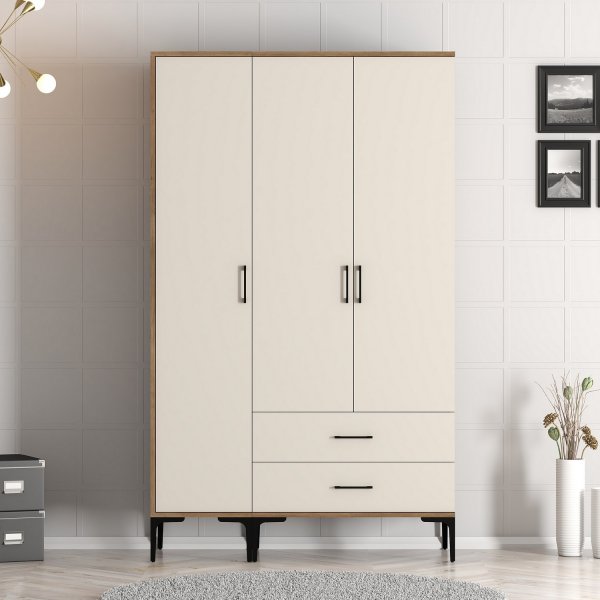 Armoire Kumsal en Noyer/crème - 120 cm Armoire Kumsal en Noyer/crème - 120 cm