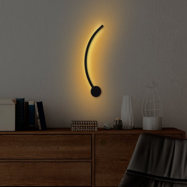 Wolf wandlamp 2 - Zwart