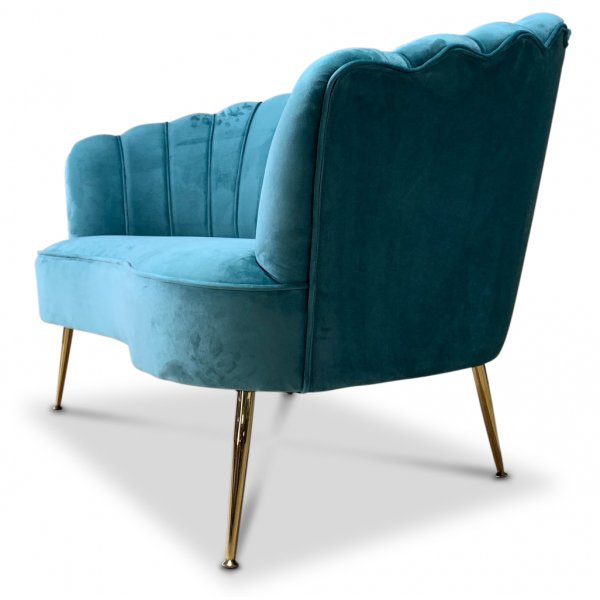 Snäckan 2-sits soffa - Turkos sammet / Mässing Snäckan 2-sits soffa - Turkos sammet / Mässing