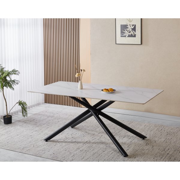 Jupiter matbord i sintrad sten - 180x90 cm - Vit marmor Jupiter matbord i sintrad sten - 180x90 cm - Vit marmor