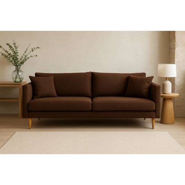 stermalm 3-sits soffa - Mrkbrun chenille