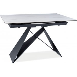 Table  manger Westin 120-160 cm - Blanc/noir