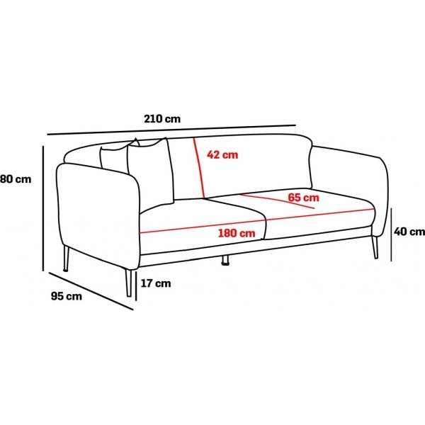 Simena 3-sits soffa - Gräddvit/guld Simena 3-sits soffa - Gräddvit/guld