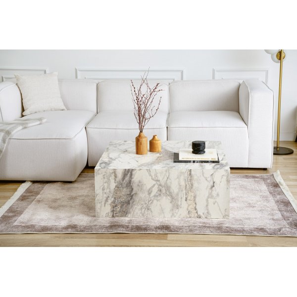 Table basse Prizma 90 x 90 cm - Marbre blanc