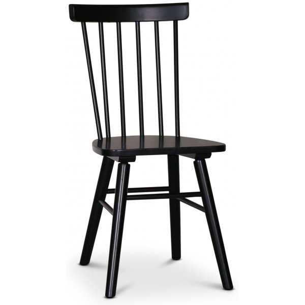 Omni matgrupp, runt matbord 130 cm inkl 4 st Orust svarta pinnstolar - Svartbetsad ek + 3.00 x Mbeltassar