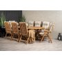 Kenya utematgrupp med 8 st stolar - Teak + Textilskydd fr utembler