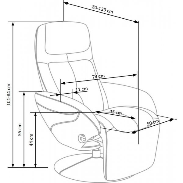 Berit reclinerf�t�lj i svart skinnlook + Fl�ckborttagare f�r m�bler