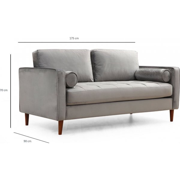 Canap 2 places Rome - Gris clair