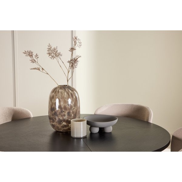 Matbord Strada med 4 st Astoria stolar - Beige/svart + 4.00 x Stolsdyna