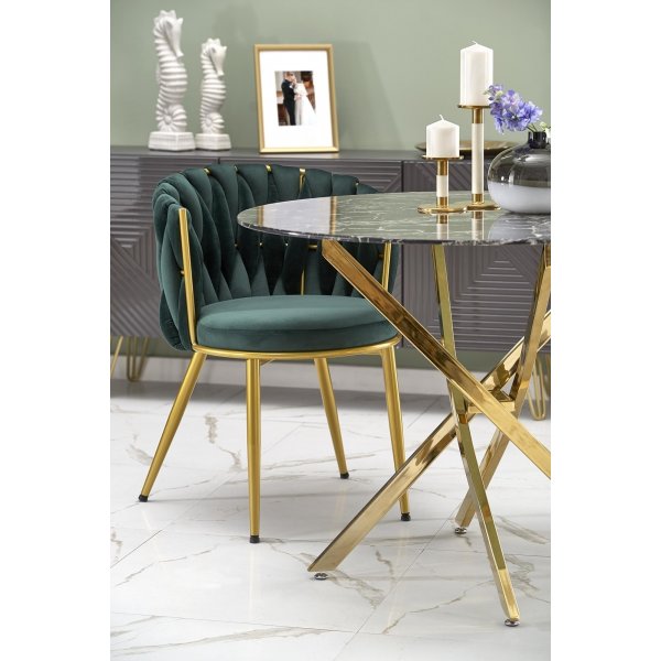 Raymond eettafel Ø100 cm - Zwart marmer/goud Raymond eettafel Ø100 cm - Zwart marmer/goud