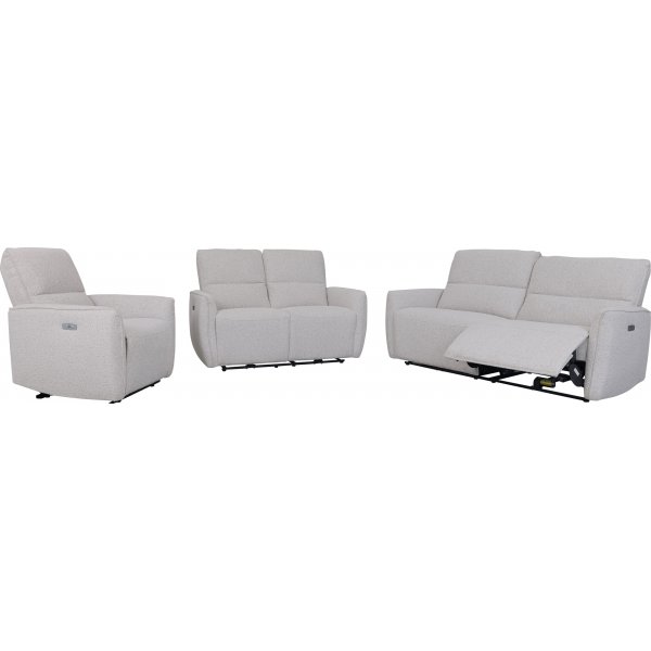 Soffa elektrisk recliner 2-sits - Ljus bouclè soffa Soffa elektrisk recliner 2-sits - Ljus bouclè soffa