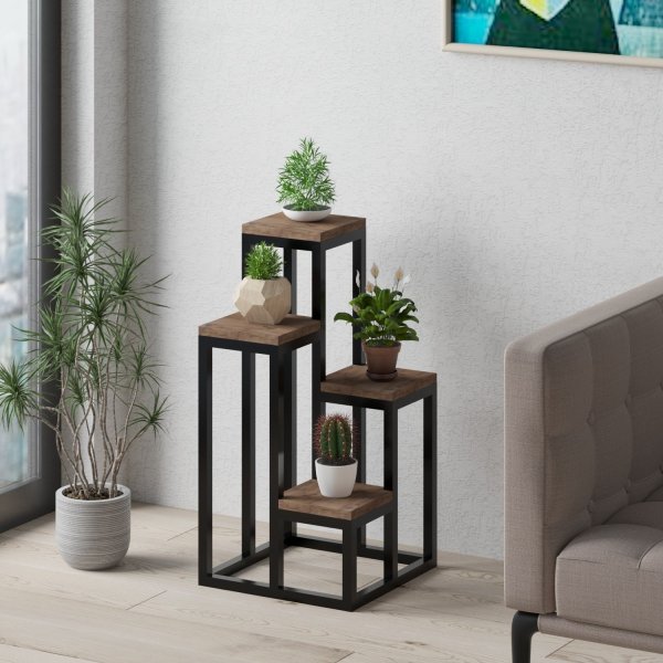 Etagère à plantes Jason - Pin/noir Etagère à plantes Jason - Pin/noir