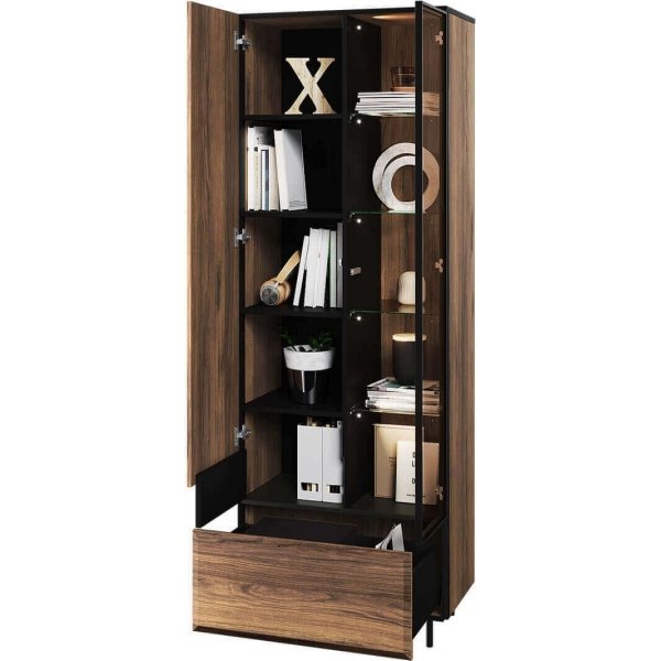Borga vitrinekast - Catania eiken/zwart