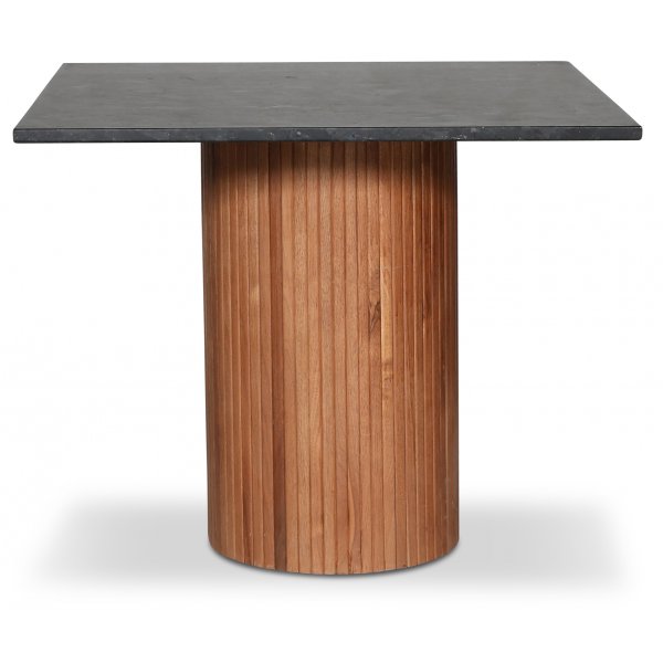 Decibel runt matbord 90x90 cm - Valnt / Svart Donau granit