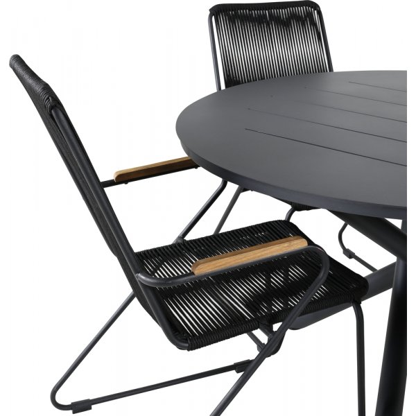 Alma utematgrupp med 4 st Bois stolar - Svart/Natur Alma utematgrupp med 4 st Bois stolar - Svart/Natur
