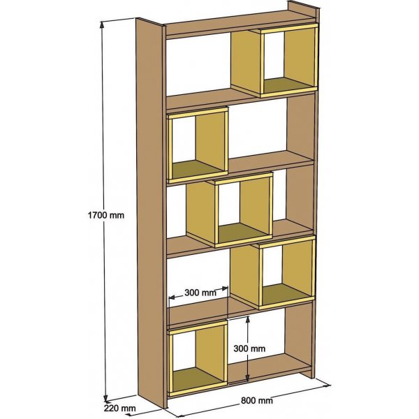 Bibliothque Box - Noyer/blanc