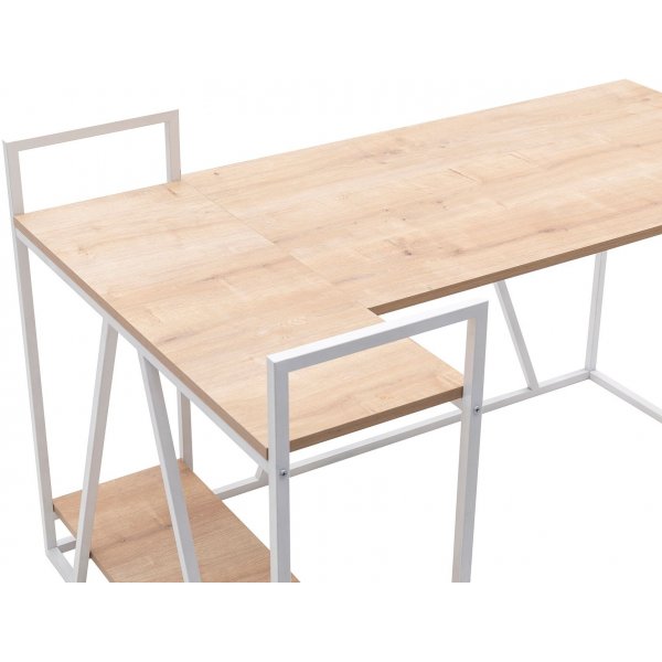 Bureau d\\\'angle Lissa 140 x 90 cm - Chêne saphir/blanc Bureau d\\\'angle Lissa 140 x 90 cm - Chêne saphir/blanc