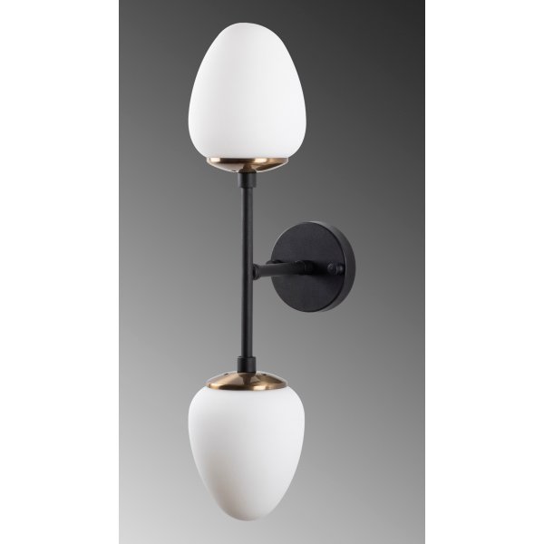 Camflo wandlamp 10365 - Zwart/antiek/wit