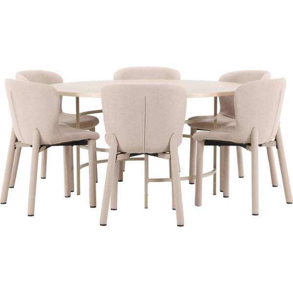 Matbord Copenhagen med 6 st Astoria stolar - Beige/whitewash Matbord Copenhagen med 6 st Astoria stolar - Beige/whitewash