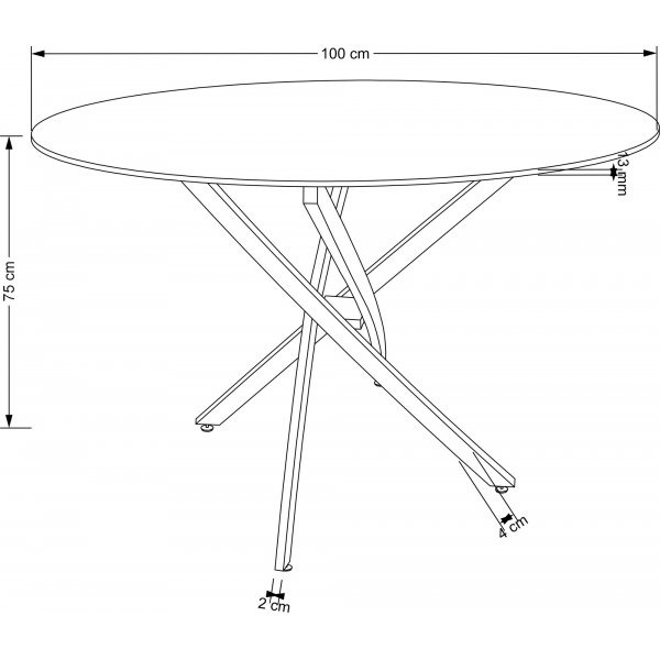 Raymond eettafel Ø100 cm - Zwart marmer/goud Raymond eettafel Ø100 cm - Zwart marmer/goud
