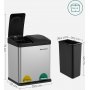 Maiken soptunna 30 l - Silver/svart
