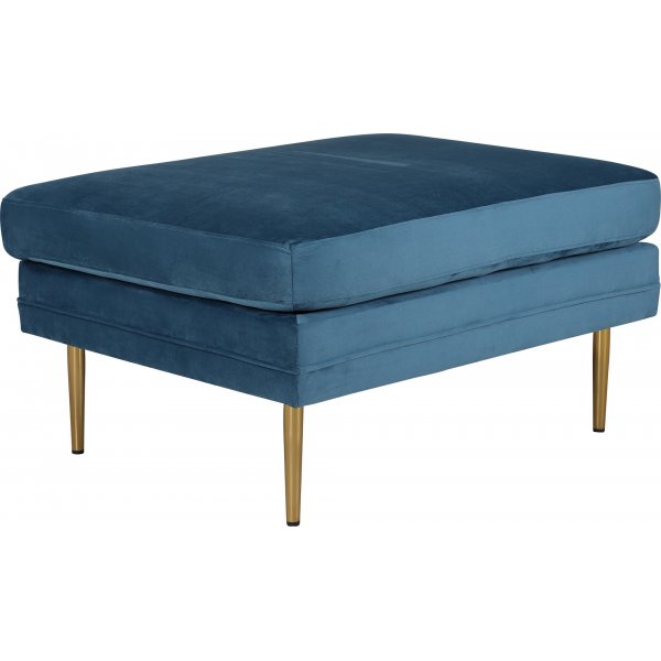 Pouf Savanna - Velours bleu