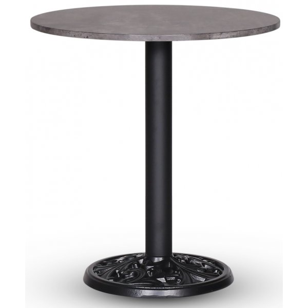 Mystery bord runt 70 cm - Svartblommigt underrede/betongimitation