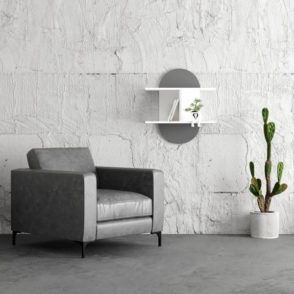 Auro vägghylla - Vit/antracit Auro vägghylla - Vit/antracit