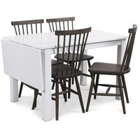 Sander matgrupp, Bord med klaff och 4 st Karl pinnstolar i brunoljad ek Sander matgrupp, Bord med klaff och 4 st Karl pinnstolar i brunoljad ek