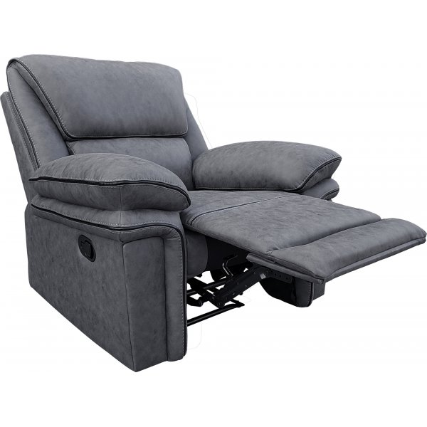 Reclinerfåtölj grå (Mikrofiber) - Riverdale + Textilrengöring för möbler Reclinerfåtölj grå (Mikrofiber) - Riverdale + Textilrengöring för möbler