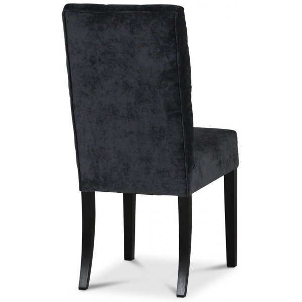 Chaise Lexington Milton - Gris fonc (Velours) / Pieds noirs