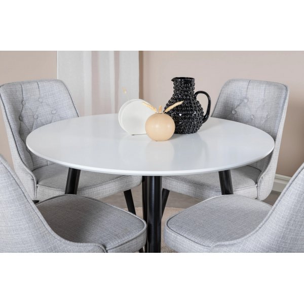 Table à manger Paradis 100 cm - Blanc/noir Table à manger Paradis 100 cm - Blanc/noir