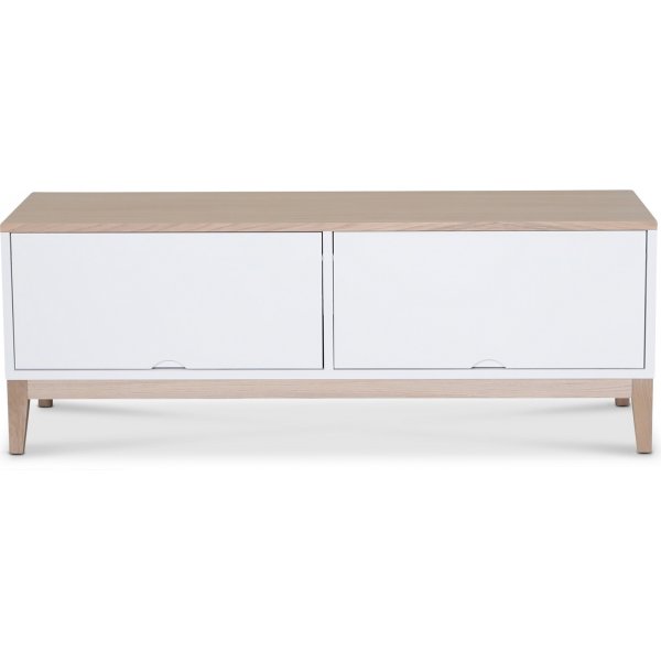Borgholm mediabnk small - Vit / Oljad ek