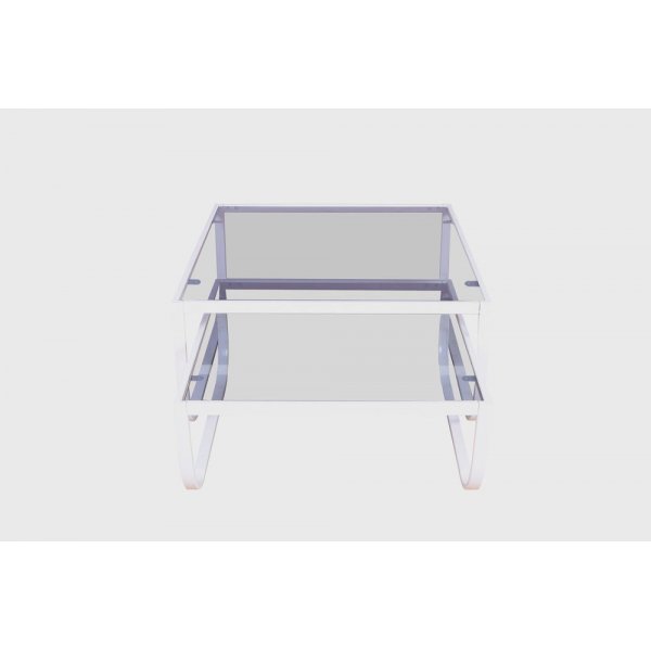 Korsbacken soffbord - Vit/glas