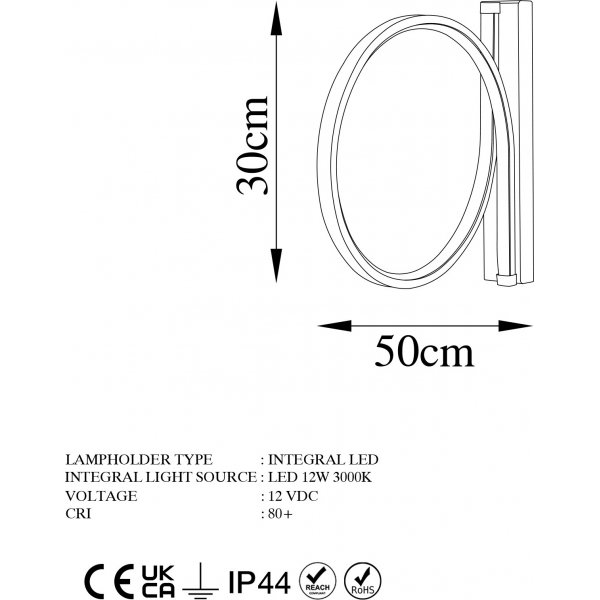 Haldur wandlamp loop - Goud