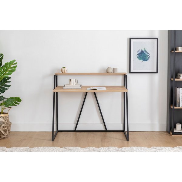 Bureau Lissa 105 x 60 cm - Chêne saphir/noir Bureau Lissa 105 x 60 cm - Chêne saphir/noir