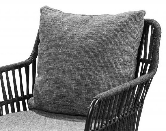 Chaise d\\\'extérieur avec corde et coussins gris Chaise d\\\'extérieur avec corde et coussins gris