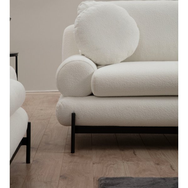 Canapé 3 places Livorno - Blanc Canapé 3 places Livorno - Blanc